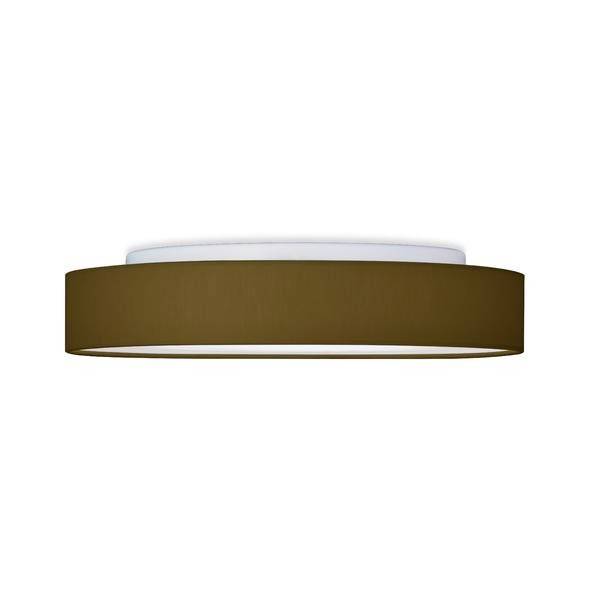 Runde Deckenleuchte mit bronzefarbenem Schirm, schlichtes modernes Design, strahlt gleichmäßiges Licht nach unten ab, geeignet für Wohnräume.