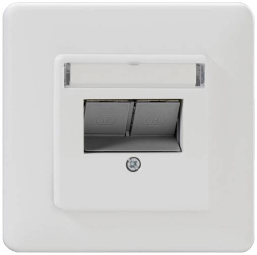 Rutenbeck UM-Cat.6A#139112031 Netzwerkdose Unterputz Einsatz mit Zentralplatte und Rahmen Weiß