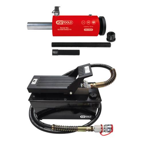 Thumbnail - KS Tools 440.9996 Hydraulik-Einheit 32t, mit Luft-Hydraulik-Pumpe, 9-tlg