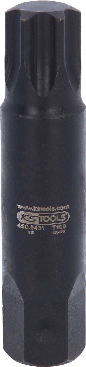 Werkzeugbit, schwarz, mit zylindrischem Körper und sternförmiger Spitze, Kennzeichnung von 'KS TOOLS' auf der Oberfläche.