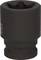 Schwarze Stecknuss mit tiefem Profil, geeignet für Schlagschrauber. Sie hat eine sechseckige Öffnung zur Aufnahme einer Sechskantmutter.