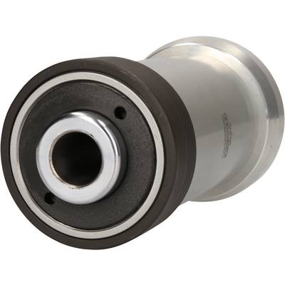 Ein zylindrisches Metallbauteil mit einer zentralen Öffnung, umgeben von einem dunklen Ring. Nutzung in Maschinenbauanwendungen.