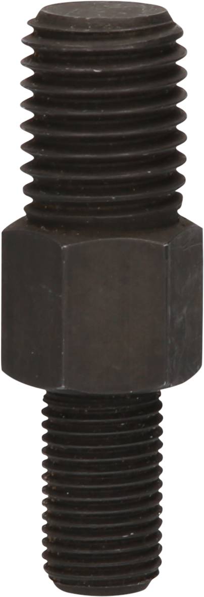 Eine schwarze zweigängige Schraube mit Sechskantkopf, die für Befestigungszwecke bestimmt ist.