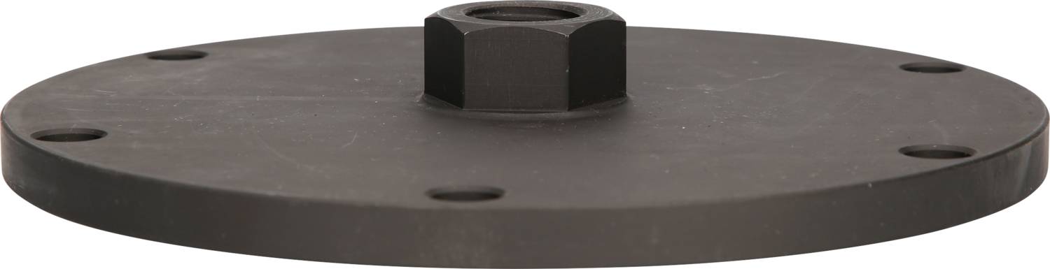 Runde, flache Metallbasis mit fünf Löchern und einer zentralen Schraubenaufnahme.用于结构montage.
