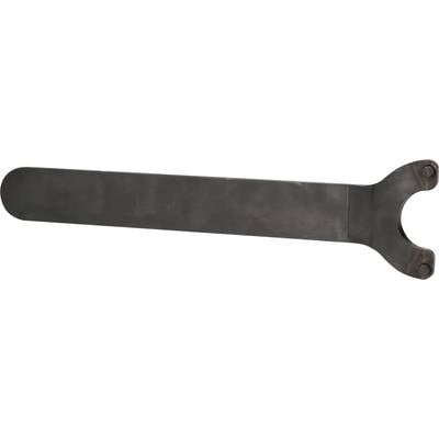 Langer, flacher Metallschlüssel mit gewölbtem Ende, geeignet für spezielle mechanische Anwendungen.
