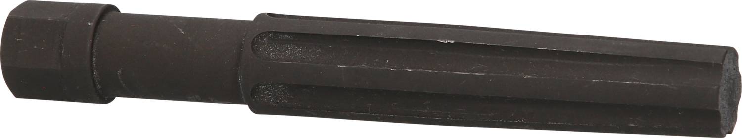 Ein schwarzer, metallischer Flachmeißel mit geriffelter Struktur, geeignet für präzise Handwerksarbeiten.
