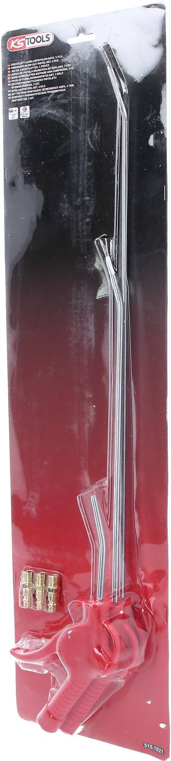 Packung mit Felgenschlössern und Werkzeug, passend für Autopflege oder Instandhaltung, präsentiert auf einem roten Hintergrund.