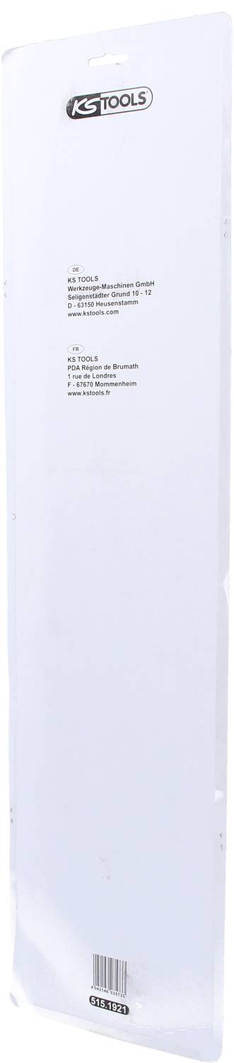 'KS Tools'-Verpackung, vertikal, mit schwarzem Logo oben. Product-Details in Schwarz auf weißem Hintergrund, Barcode unten vorhanden.