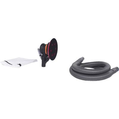 Schleifgerät-Zubehör-Set: Staubsammelbeutel, Schleifteller, flexibler Schlauch. Geeignet für Staubabsaugung beim Schleifen.