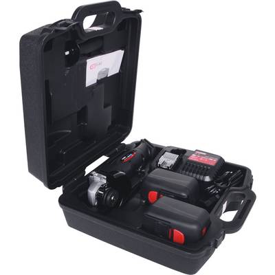 Eine Plastiktasche enthält eine Videokamera, zwei Batterien und ein Ladegerät. Alles ist ordentlich für den Transport angeordnet.