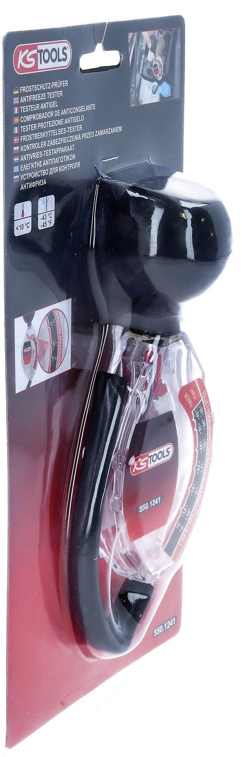 Verpacktes Autowerkzeug von KS Tools. Zeigt ein Radmutternschlüssel-Set mit ergonomischem Griff, für den Einsatz beim Reifenwechsel.