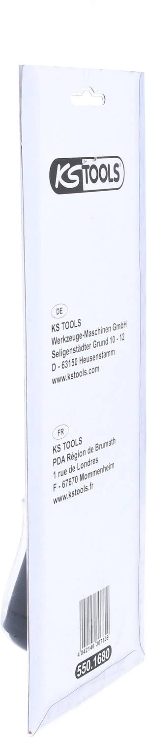 Verpackung von 'KS Tools' Wasserpumpenzange, weißer Hintergrund, Markenlogo und Textinformationen sichtbar.
