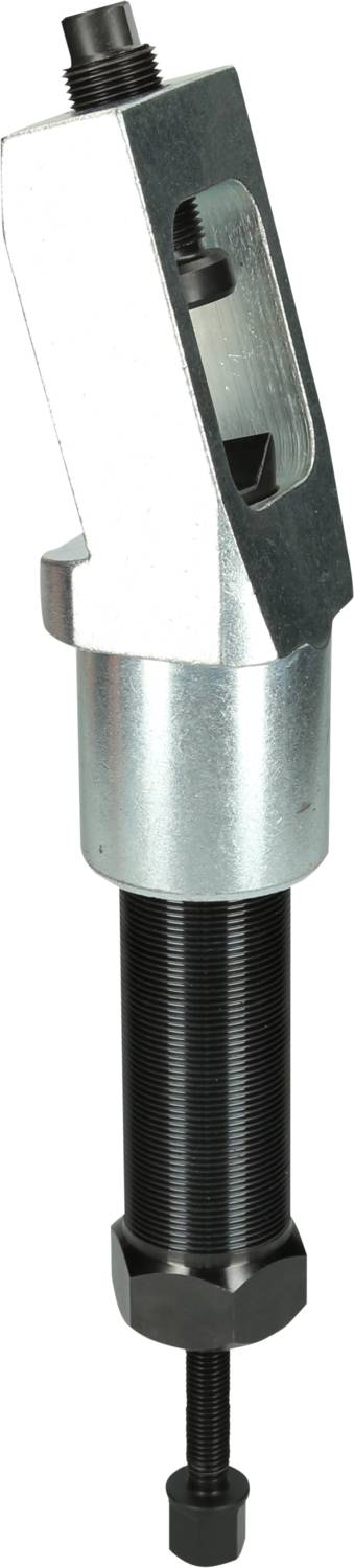 Werkzeug zum Entfernen von Kugelgelenken mit Schraubmechanismus, langen Gewindebolzen und metallischer Halterung. Geeignet für Autoreparaturen.
