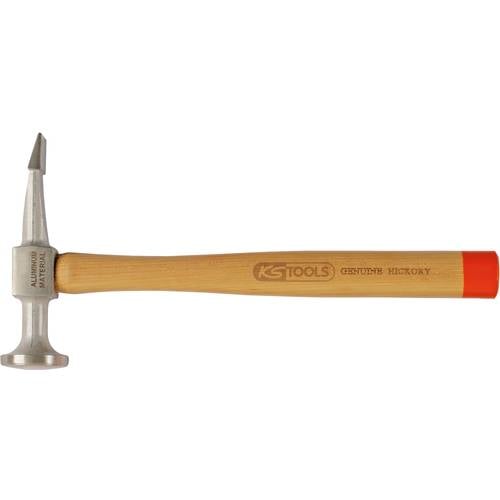 KS Tools 700.1490 Aluminium-Karosserie-Flachspitzhammer gewölbter Kopf, rund/flachspitz