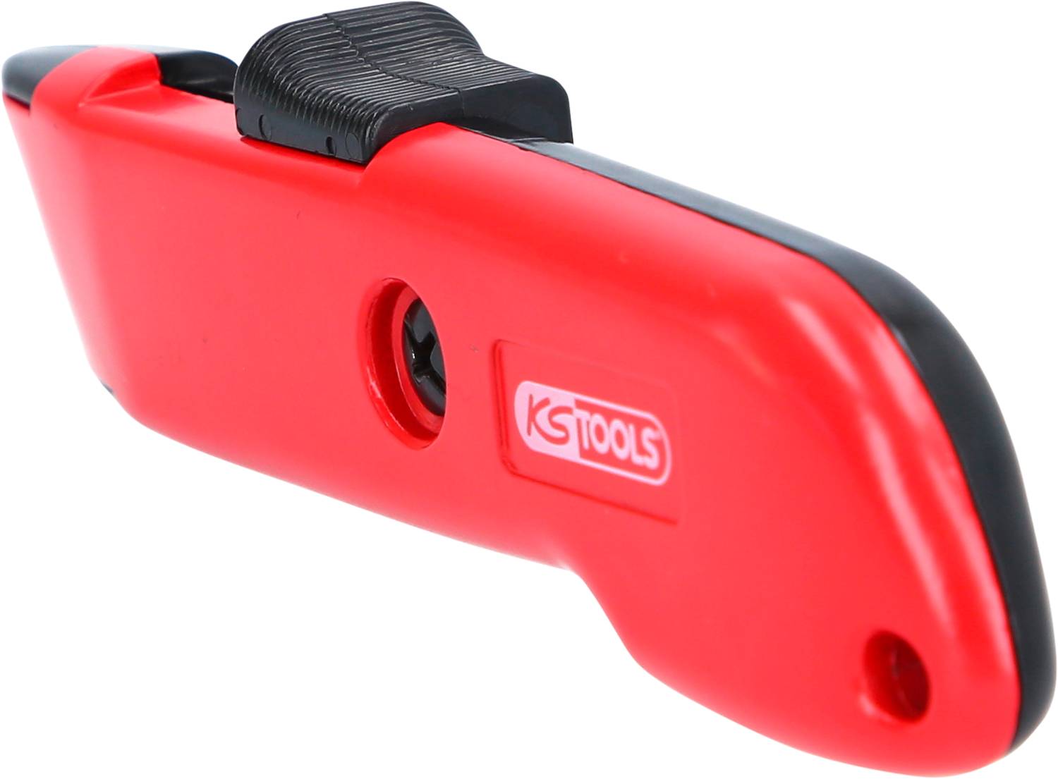 Rotes Sicherheitsmesser mit schwarzem Griff und 'KS Tools'-Logo.