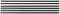Sechs schwarze, gerade Röhren, horizontal nebeneinander angeordnet.