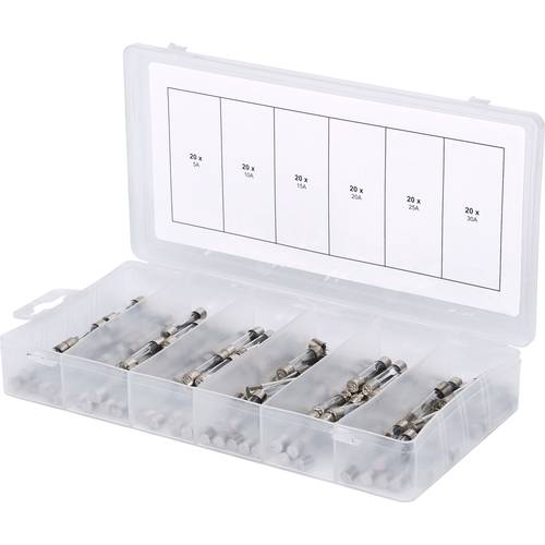 Thumbnail - KS Tools 970.0270 970.0270 Feinsicherung-Sortiment 5 A, 10 A, 15 A, 20 A, 25 A, 30 A Träge -T- Inhalt 120 Teile
