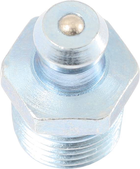 Metallschraube mit zylindrischem Bolzen und Gewinde, von oben betrachtet.