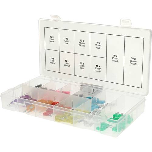 KS Tools 970.0740 970.0740 Kfz Mini Flachsicherung 2 A, 3 A, 4 A, 5 A, 7.5 A, 10 A, 15 A, 20 A, 25 A, 30 A 100 Teile