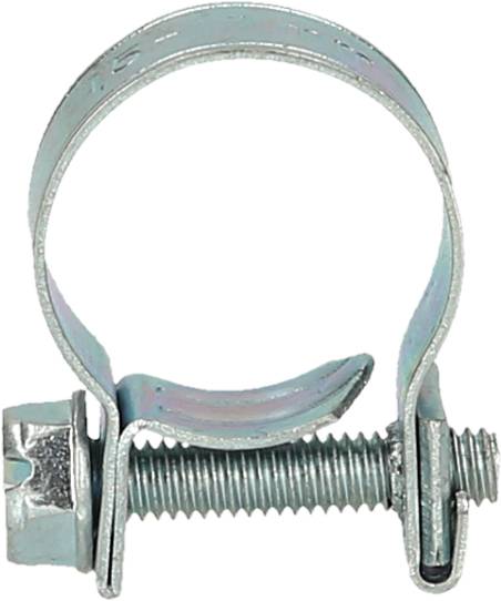 Metallschelle mit Schraubverschluss zur Befestigung von Schläuchen oder Rohren.
