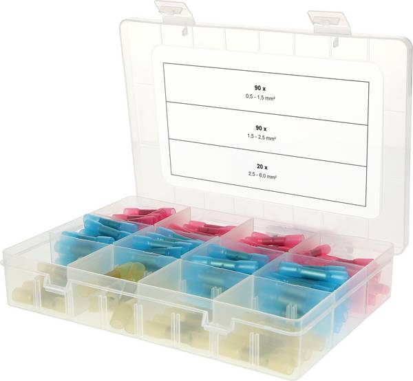 KS Tools 970.0790 Quetschverbinder-Sortiment 0.50 mm² 6 mm² Rot, Blau, Gelb 200 Teile