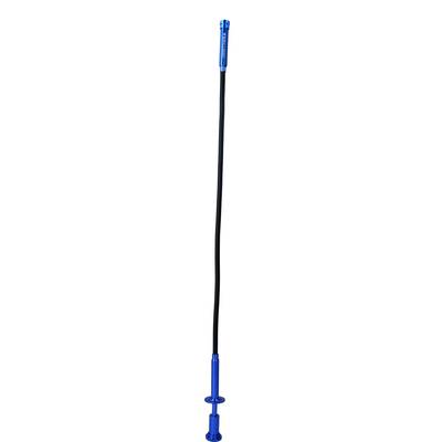 Ein langer, blauer Haltegriff mit einem flexiblen schwarzen Kabel, häufig verwendet für sportliche Aktivitäten oder Übungen.