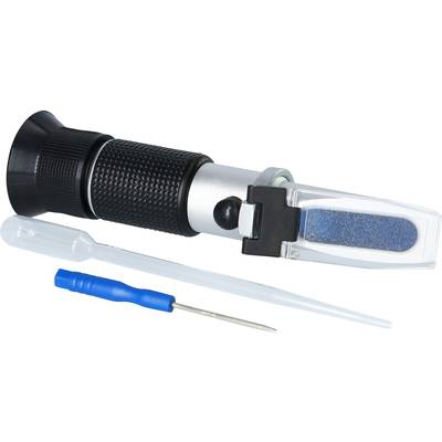 Ein tragbares Refraktometer mit Pipette und Schraubendreher. Es wird zur Messung von Flüssigkeitskonzentrationen verwendet.