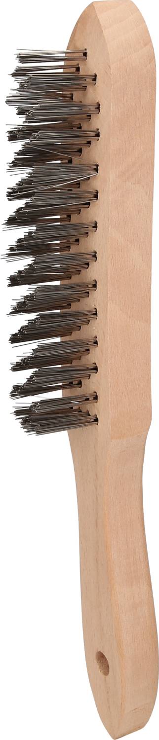 Holzgriffbürste mit metallischen Borsten, verwendet zum Reinigen von Oberflächen oder zum Entfernen von Rost.