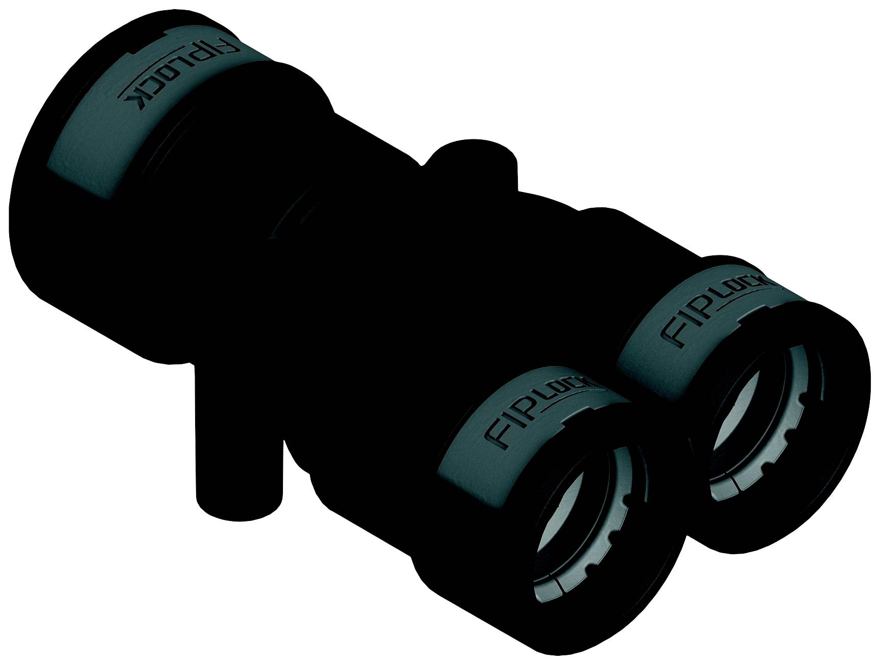 Fernglas mit der Aufschrift 'Fiplok' an den Linsen.