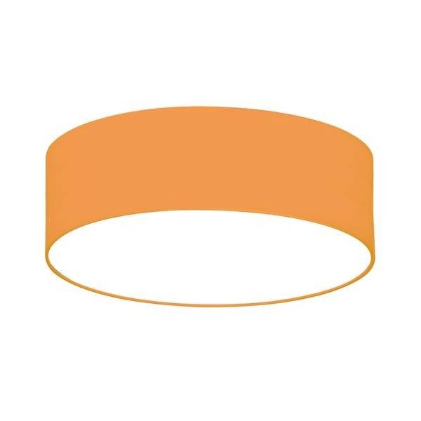 Oranger, zylindrischer Lampenschirm ohne sichtbare Lichtquelle.