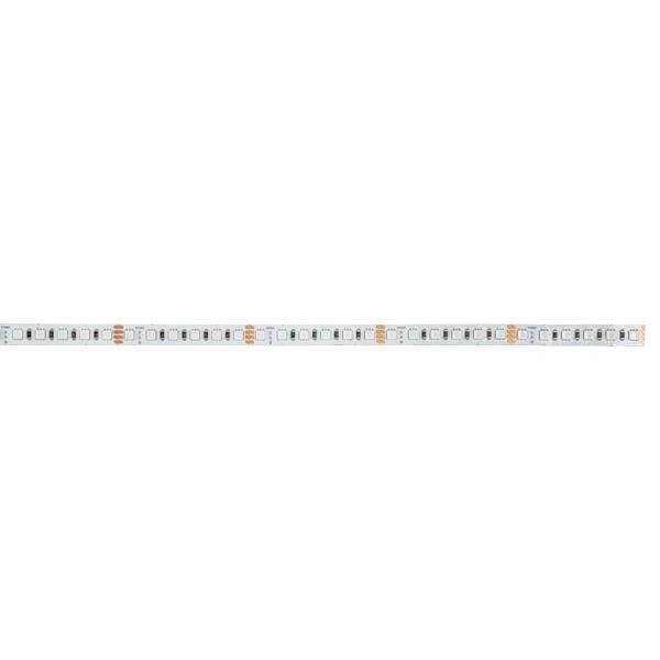 Ein schmaler LED-Streifen zeigt gleichmäßig verteilte, kleine Leuchtdioden für dekorative oder funktionale Beleuchtung.