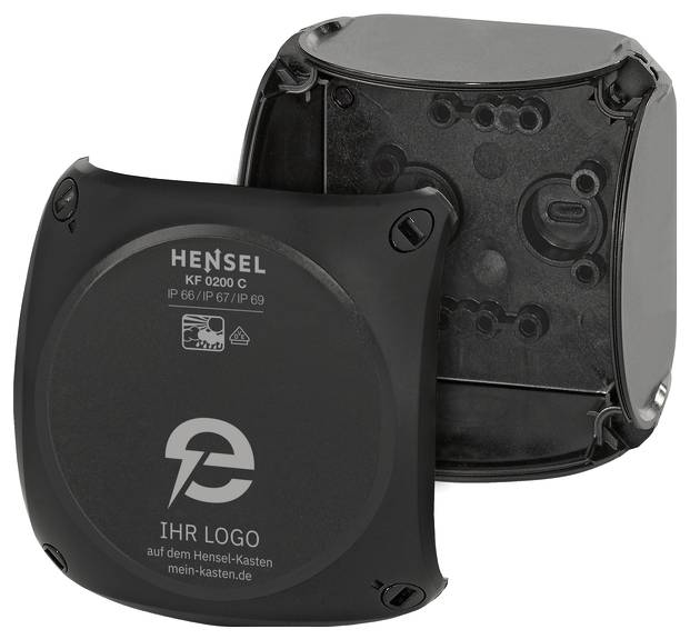 Elektronikgehäuse mit Firmenlogo und Schutzarten IP66/IP67/IP69, geeignet für raue Umgebungen und elektrischen Anschluss.