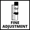 'FINE ADJUSTMENT' in Großbuchstaben mit Grafik eines Drehknopfes und Lineals, symbolisiert präzise Anpassung oder Feinjustierung.