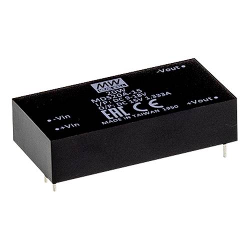 MEAN WELL MDS20A-12 DC/DC-Wandler 12 V 12 V 1.67 A 20 W Anzahl Ausgänge: 1 x Inhalt 1 St.