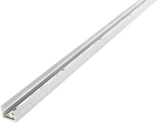 Aluminiumprofil in L-Form für LED-Streifen, geeignet für die Installation an Wand- oder Deckenübergängen, mit einer weißen Beschichtung.