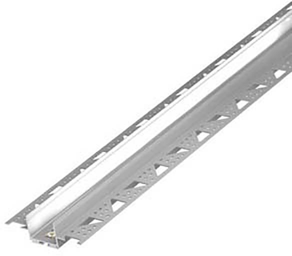 Ein langer, diagonaler Streifen aus Metall mit gleichmäßigen Löchern entlang der Oberfläche. Verwendet für Bau- oder Konstruktionszwecke.