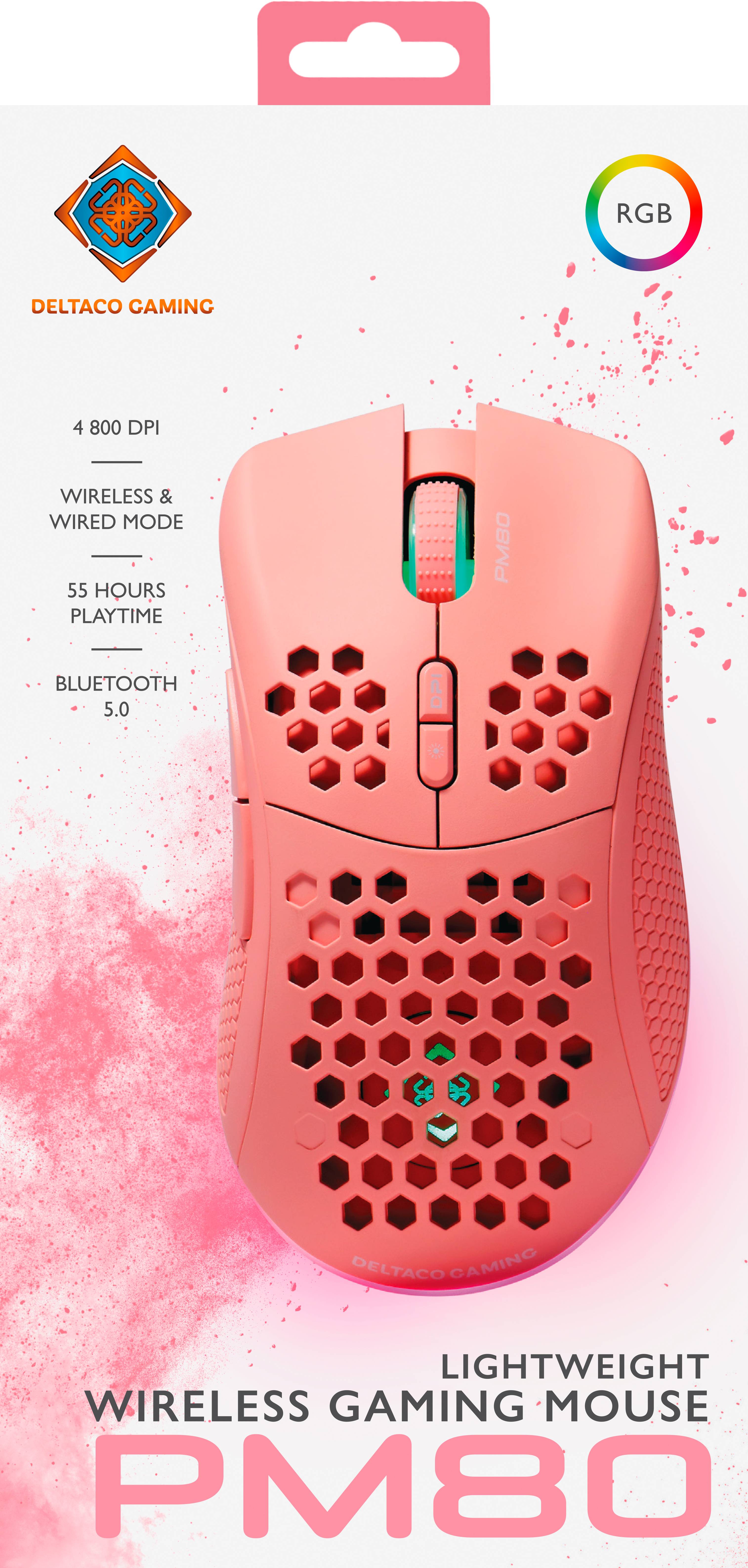 DELTACO PM80 Gaming Maus, Pink GAM-120-P-7