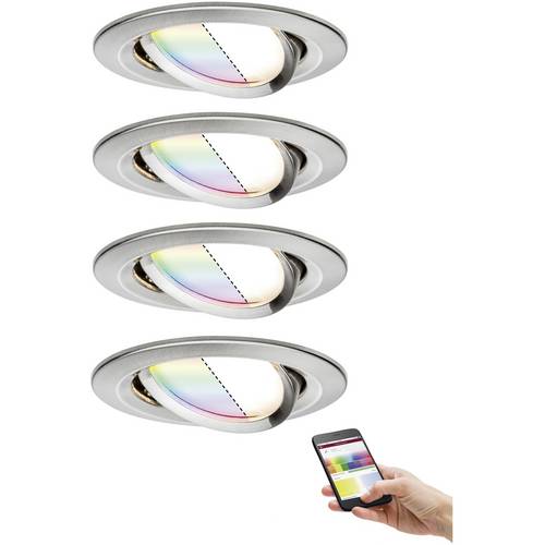 Paulmann 4064161242101 LED-Einbauleuchte 4er Set LED 15.6 W Eisen (gebürstet)