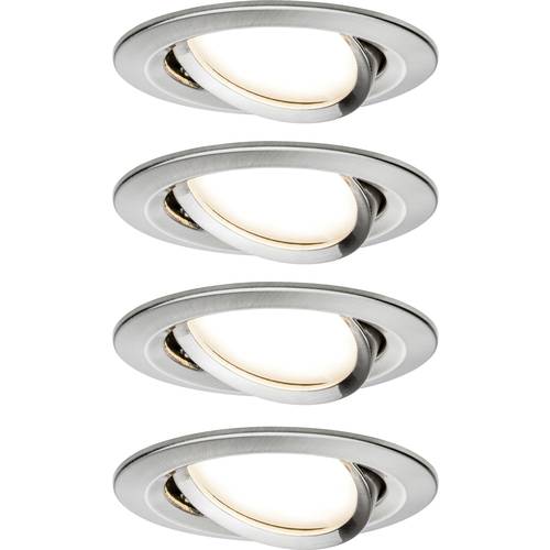 Paulmann 4064161242200 Nova Einbauleuchte 4er Set LED LED 6 W Eisen (gebürstet)