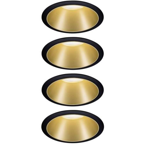 Paulmann 4064161242248 Cole Coin Einbauleuchte 4er Set LED 6 W Schwarz, Gold