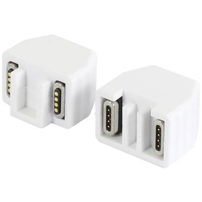Zwei weiße USB-Adapter mit rechteckigen Gehäusen und sichtbaren Metallkontakten.