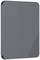 Graues, geschlossenes Tablet-Case, vertikal in Ansicht.