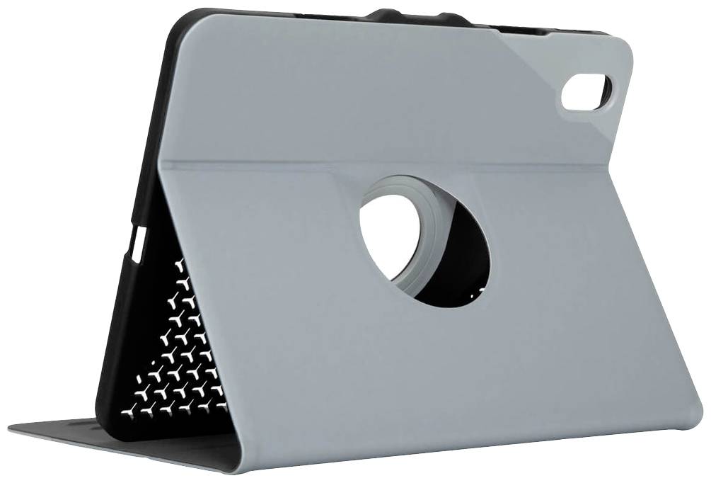 Tablet-Hülle in einer Position, die die Kameraöffnung und das drehbare Design hervorhebt.