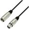 'XLR-Kabel mit männlichem und weiblichem Stecker, verwendet für professionelle Audiogeräte und Mikrofone.'