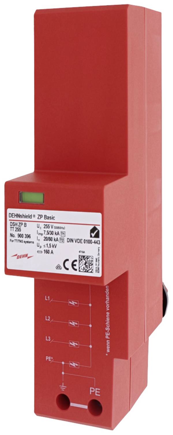 DEHN 900396 DSH ZP B TT 255 Kombiableiter  Überspannungsschutz für: 40 mm Sammelschiene 30 kA Piece 1 St.