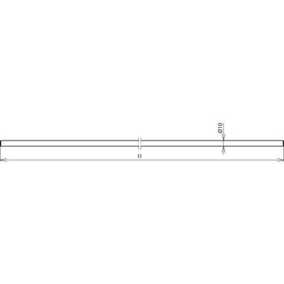 'L1' zeigt die Gesamtlänge eines zylindrischen Bauteils mit einem Durchmesser von 10 mm.