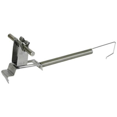 Metallisches Werkzeug mit Hebel und Feder, vermutlich zum Spannen oder Fixieren. Geeignet für präzise industrielle Anwendungen.