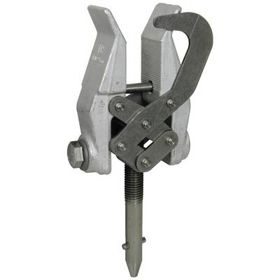 Metallischer Halte- und Spannmechanismus mit Schraubgewinde, geeignet zur Stabilisierung schwerer Objekte bei industriellen Anwendungen.
