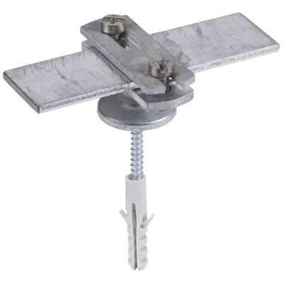 Dübel mit metallischer Halterung und Schraube, verwendet zur sicheren Befestigung an Wänden oder Decken.
