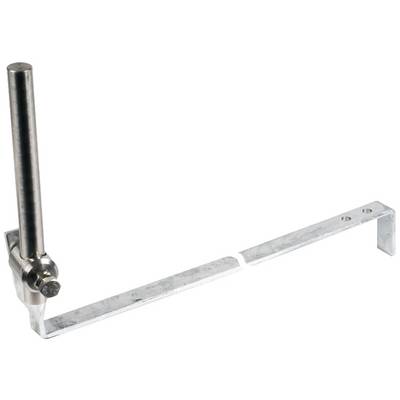 Metallkonstruktion mit einem vertikalen Stab an einer rechteckigen Basis, vermutlich ein Halter oder Stützelement.
